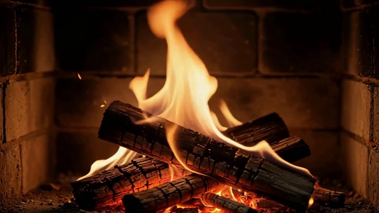 Soothing Fireplace Atmosphere with Natural Crackling Fire for Stress Relief