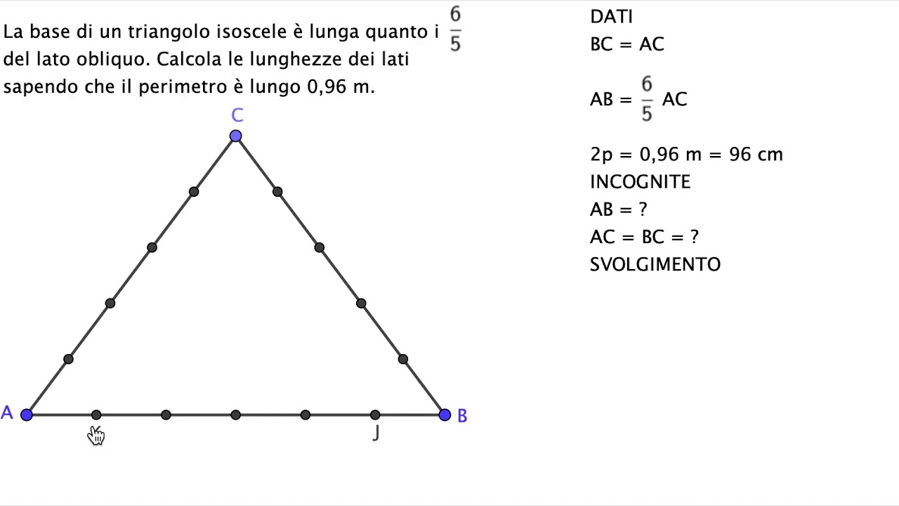 Rapporto fra base e lato obliquo in un triangolo isoscele
