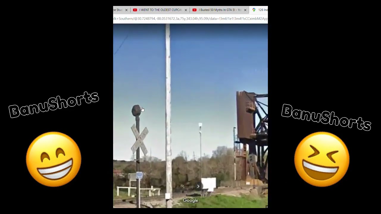 i found and abandoned railroad crossing in google maps #shorts