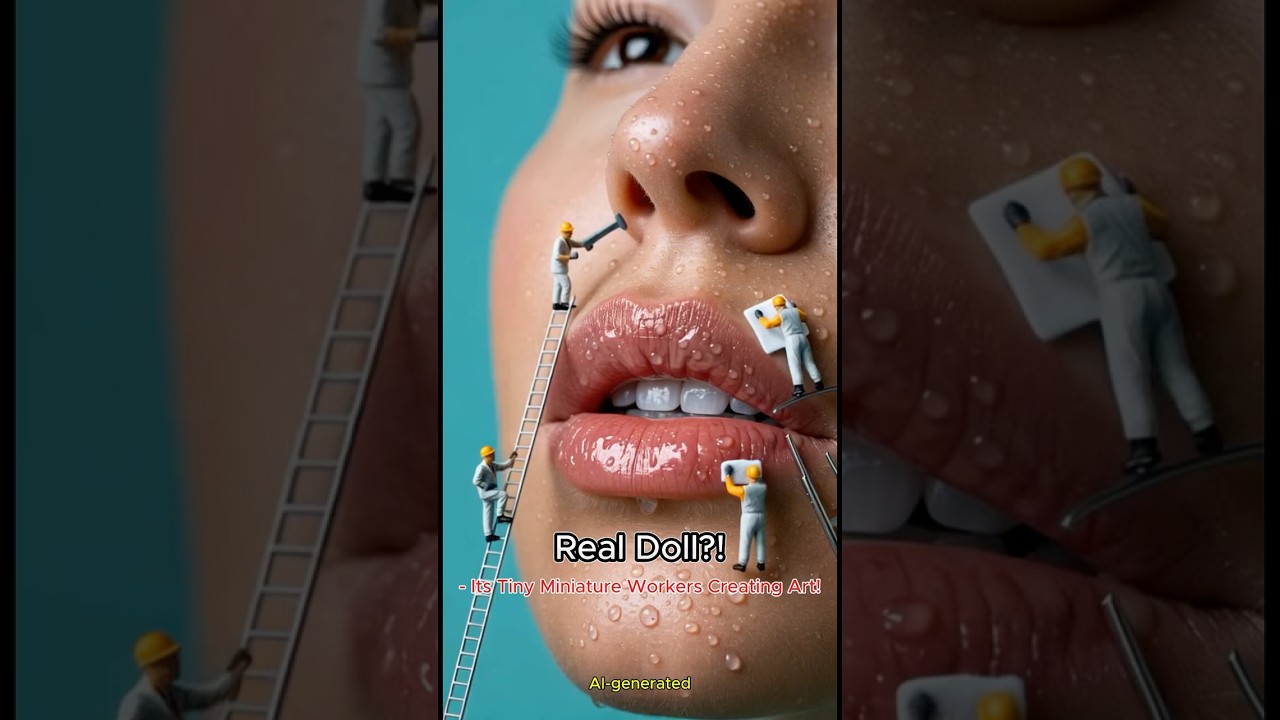 Real Doll?! It&rsquo;s Tiny Miniature Workers Creating Art! #realdoll #miniature #tiny (AI-generated)