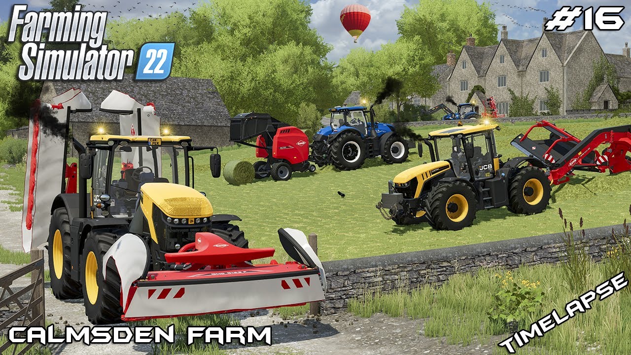 Making HAY & GRASS bales with JCB & New Holland | Calmsden Farm | Farming Simulator 22 | Episode 16
