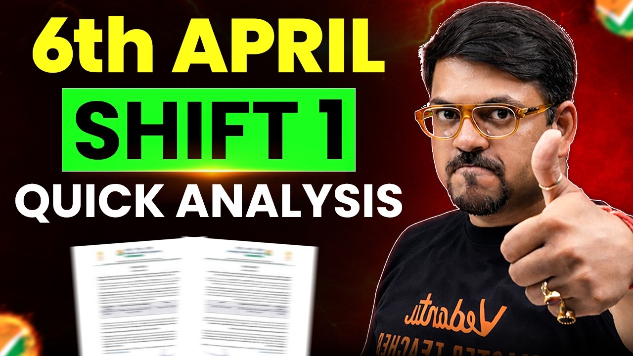 ❤️JEE 2026⚡️ 6 April Shift 1⚡️ Quick Analysis 🤩Finally Tough Paper Came💥 Cutoff ⏬️