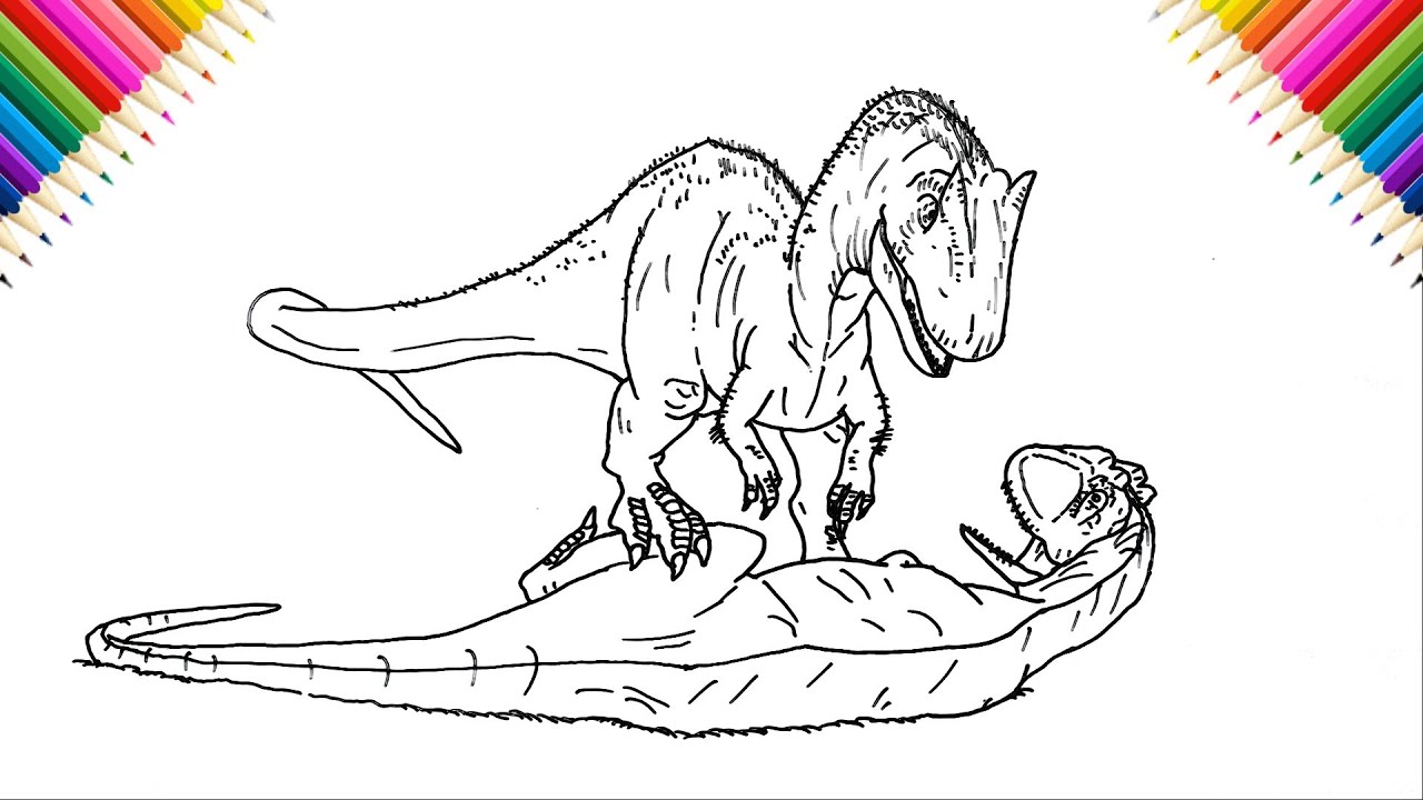 How to Draw Saurophaganax vs Yangchuanosaurus | Drawing and Coloring