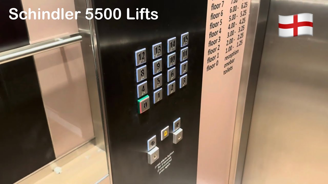 2.5 m/s Schindler 5500 Lifts - Hotel Motel One Tower Hill In London, England 