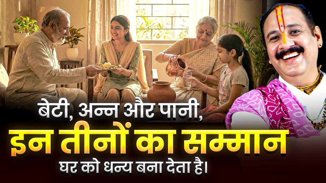बेटी, अन्न और पानी, इन तीनों का सम्मान घर को धन्य बना देता है। @panditpradeepmishraofficial 