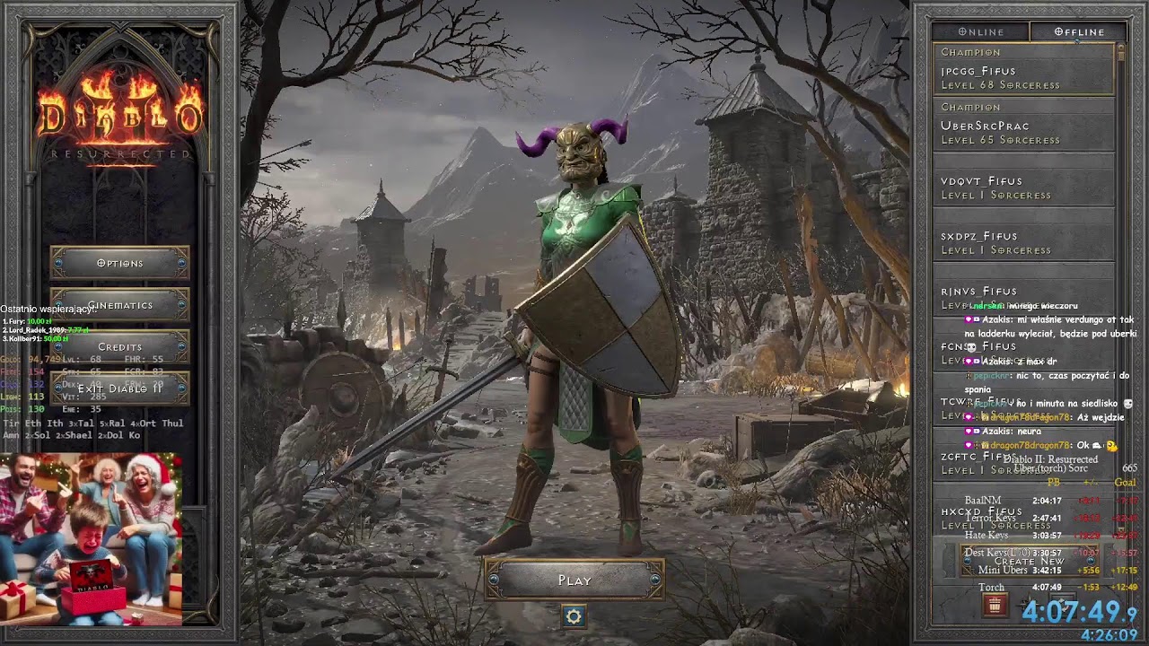 lvl1 do TORCHA Sorceress👹(uber speedrun WR grind)  [ENG/PL]