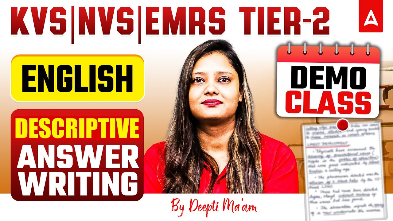 KVS, NVS, EMRS Tier-2 English | Descriptive Answer Writing Strategy | By Deepti Ma'am
