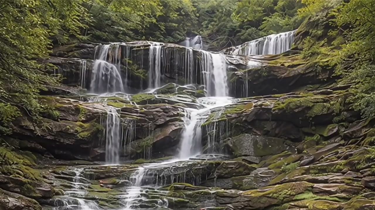 Upper Opossum Falls 8 Hours • Waterfall Sounds for Sleep, Study & Relaxation • South Carolina Nature