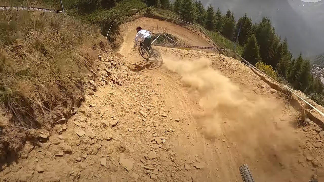Coupe de France DH Les 2 Alpes 2022 - La piste intégrale en GoPro avec Till et Max Alran