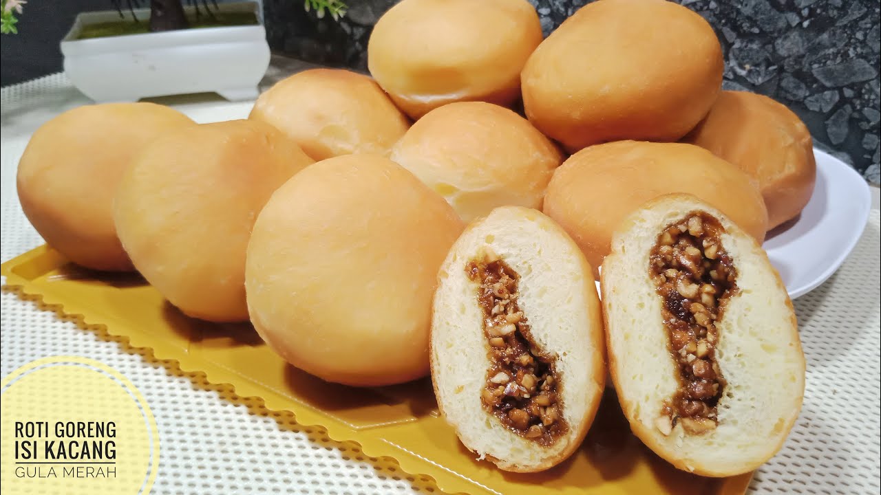 Roti goreng isi kacang gula merah || Lembut dan empuk tanpa ulen lama