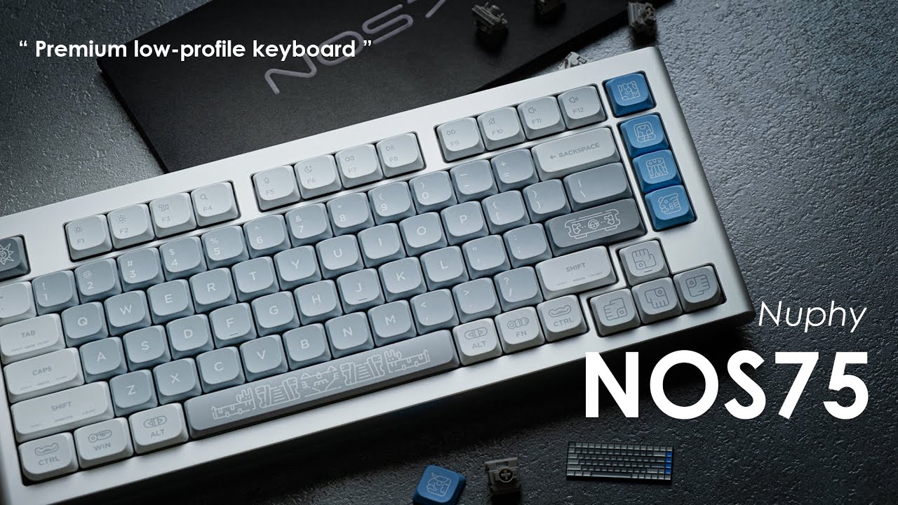 Nuphy Nos75 Premium Low-profile Keyboard - Unboxing , Showcase , Typing Sounds ( ASMR )