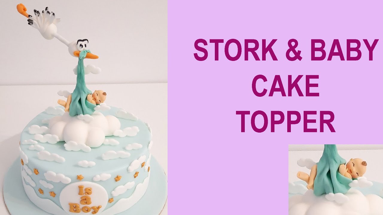 How to Make Fondant Stork & Baby Cake Topper Video Tutorial
