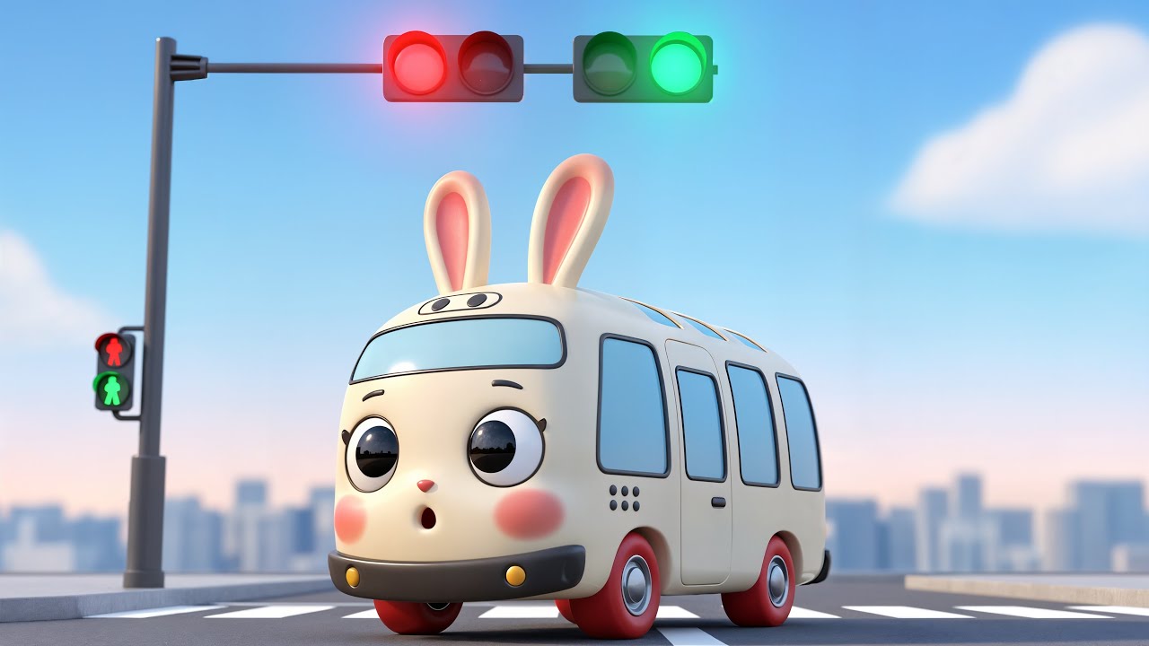 빨간불? 초록불? 🚦 토끼 버스 교통놀이 | 3D 어린이 노래
