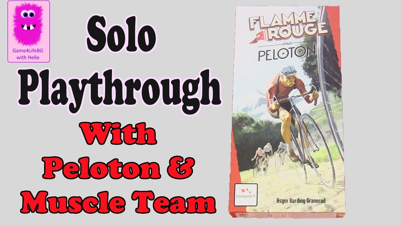 Flamme Rouge: Peloton, Solo Playthrough with Peloton & Muscle Team (In English, board game)