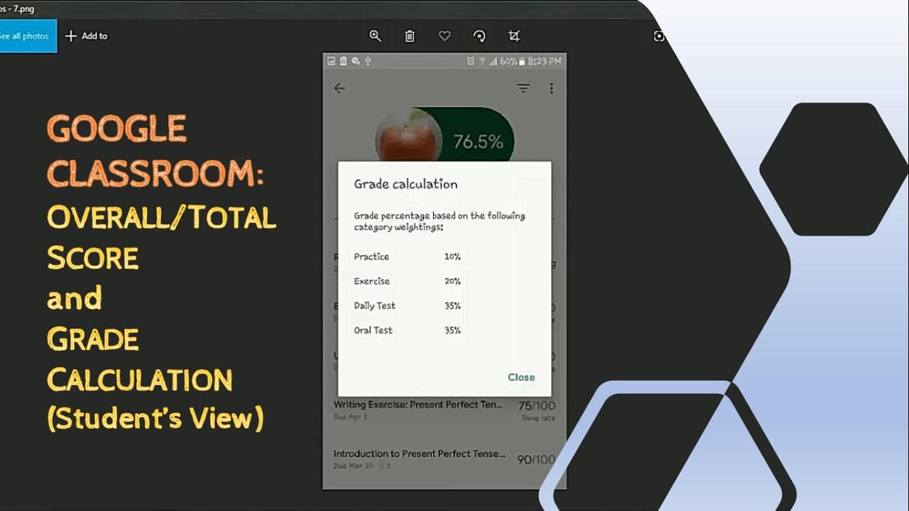 Google Classroom: How the students check their average/overall/total score