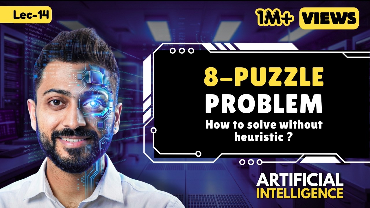 Lec-7: 8-Puzzle Problem in Artificial Intelligence without Heuristic | All Imp Points | Must Watch