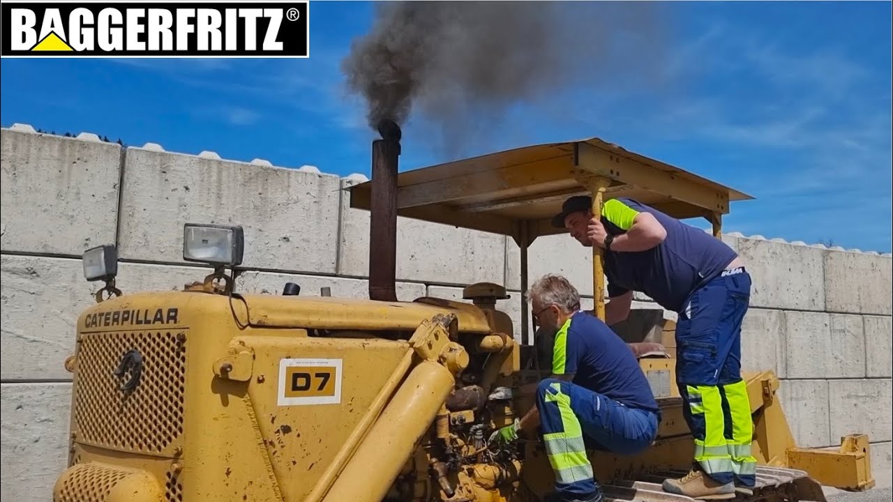 Cold start up of a 1949 Caterpillar D7 bulldozer