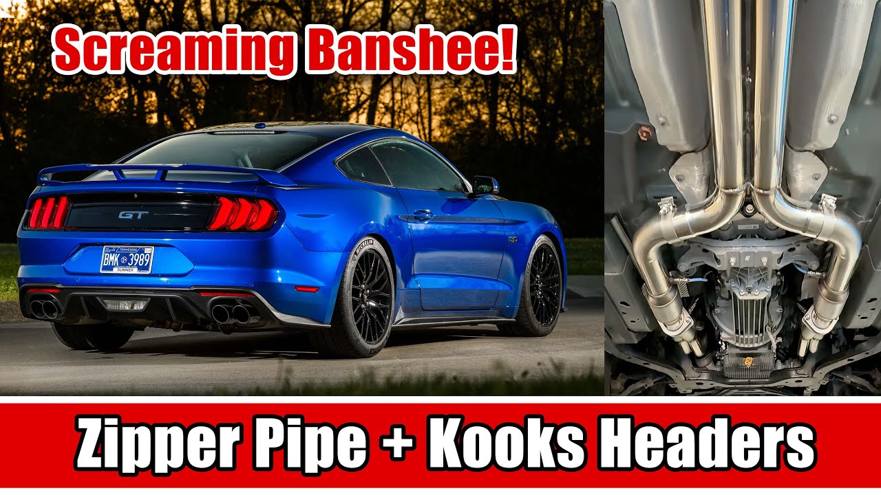 Mustang long tube header sound comparison: Kooks headers and 