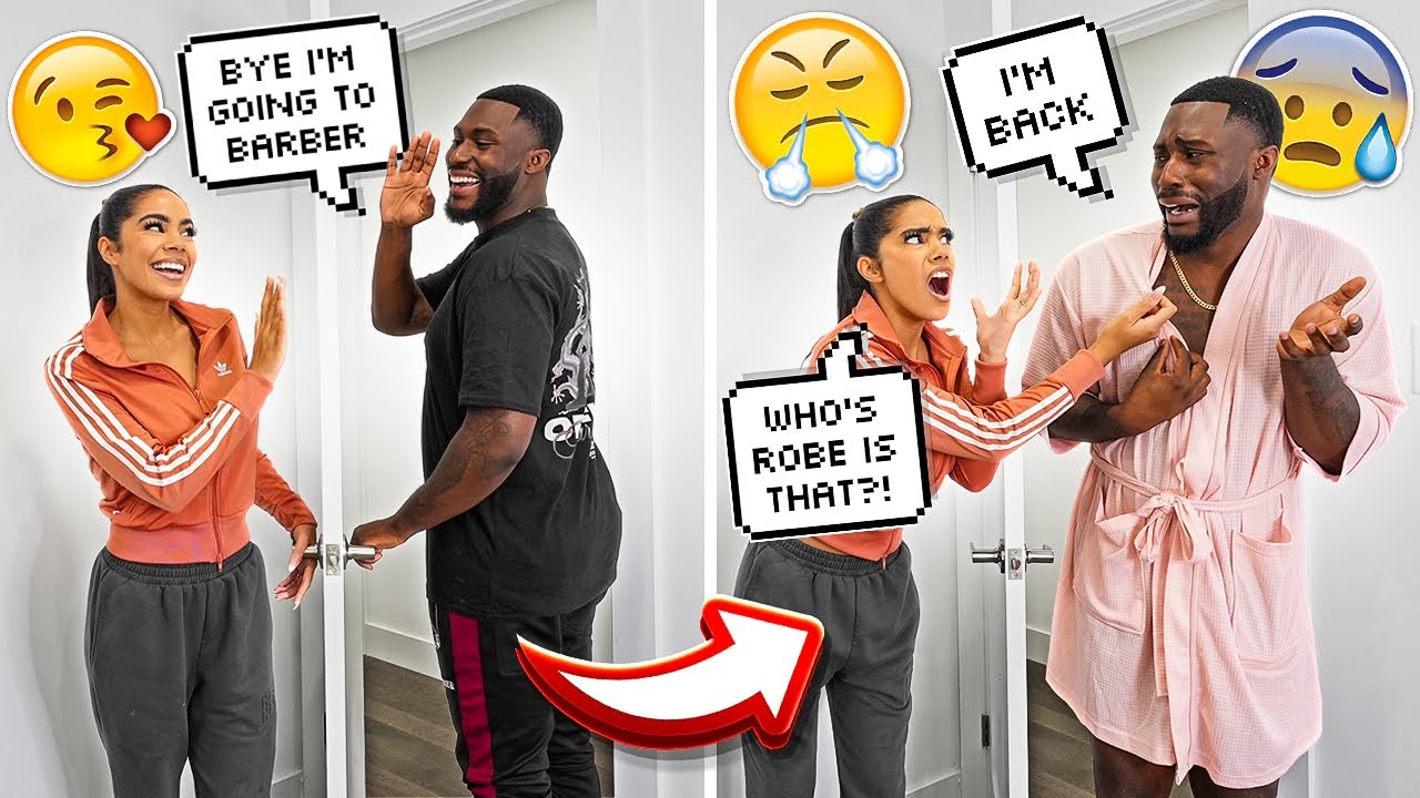Leaving The House Fully Dressed Then Coming Home Wearing A Females ROBE! *FIANCE GOES CRAZY*