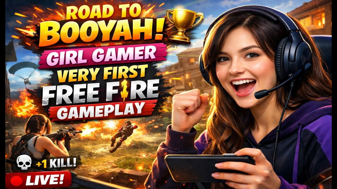 Road to Booyah! 🏆 Girl Gamer Very First Free Fire Gameplay Live 🔴 #gamergirl #gaming #freefire