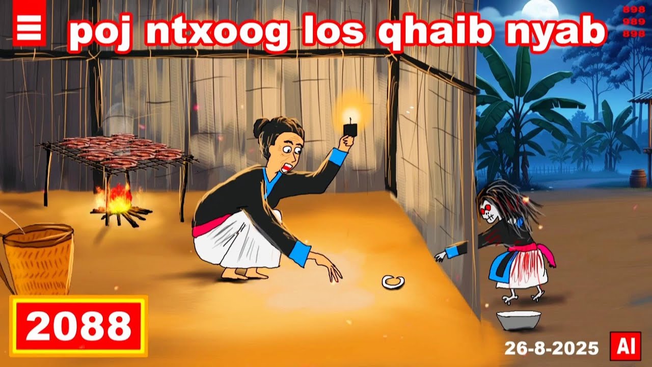 dab hais hmoob - 2088 - 26-8-2025 poj ntxoog los qhaib nyab, ผีมาสู่ขอ, The unknow marriage.