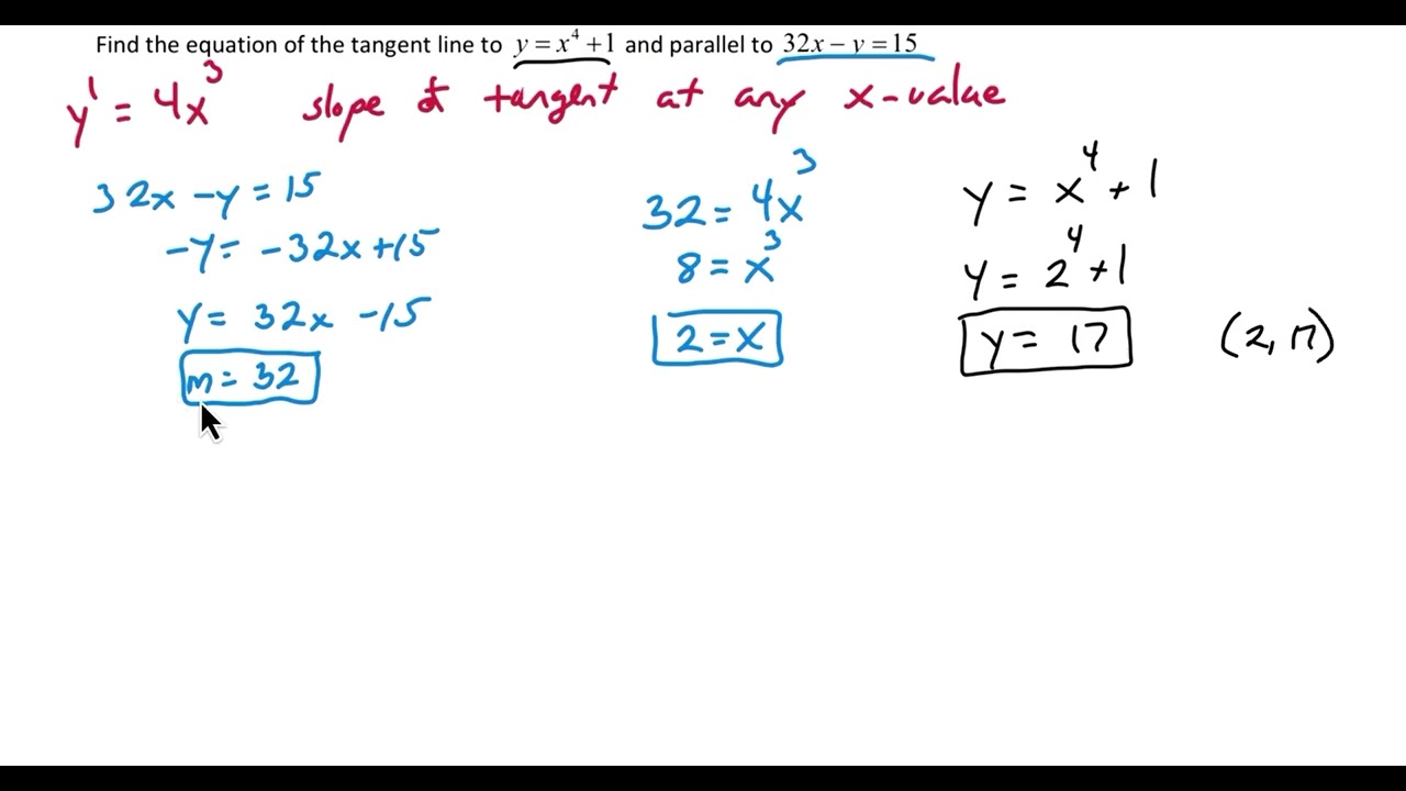 Finding the Tangent Line to a Curve and Parallel to a Line