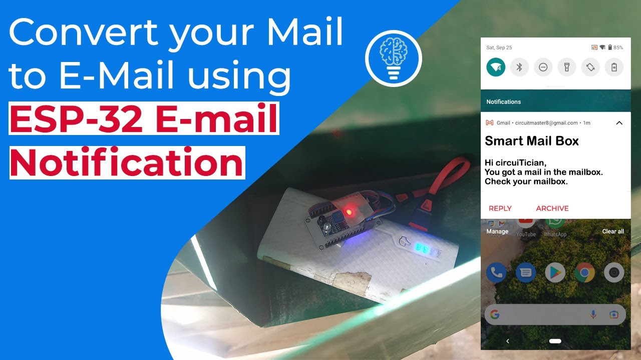 ESP32 E-Mail Notifier for your Mailbox | IoT Smart Mail box