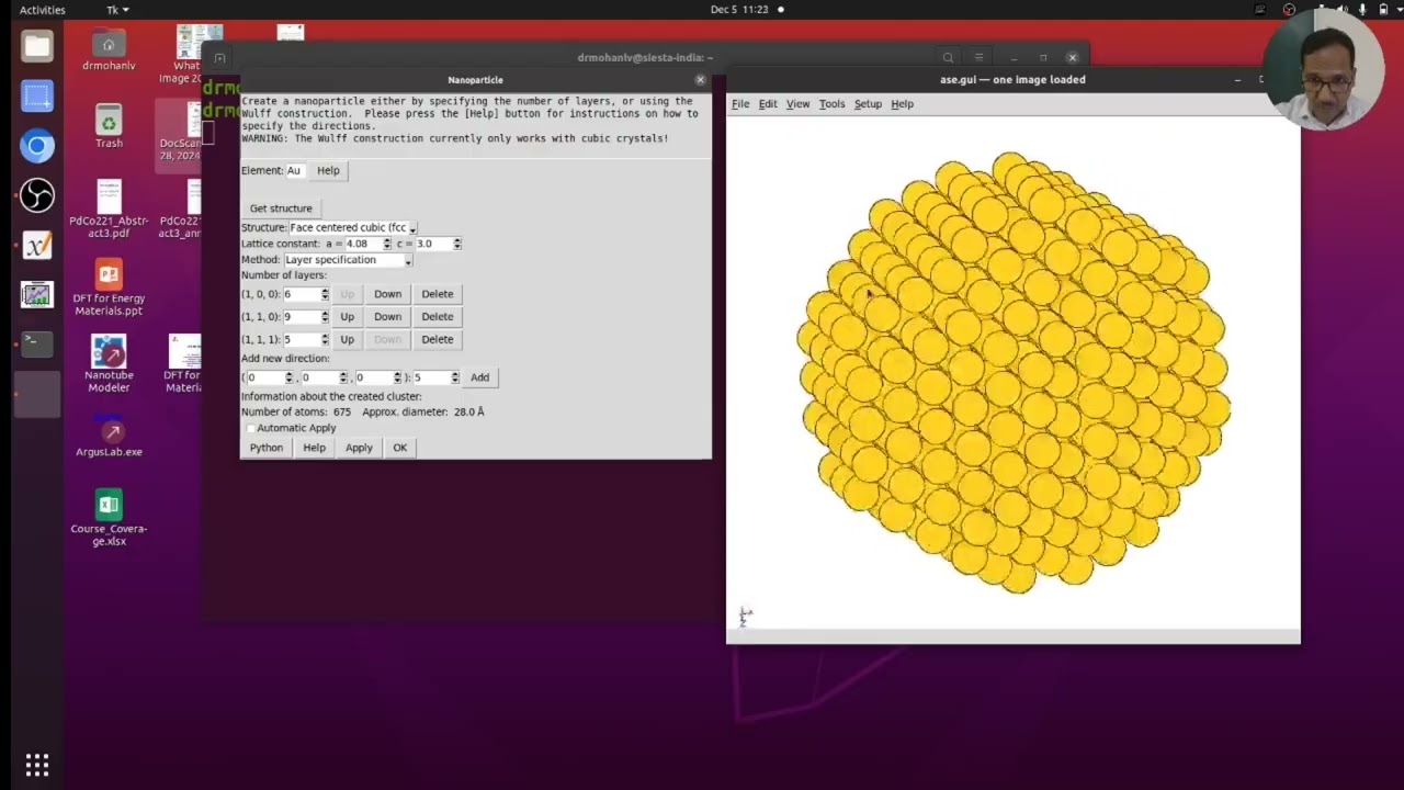 Designing  NanoMaterials  using ASE-GUI tool | Dr Mohan L Verma