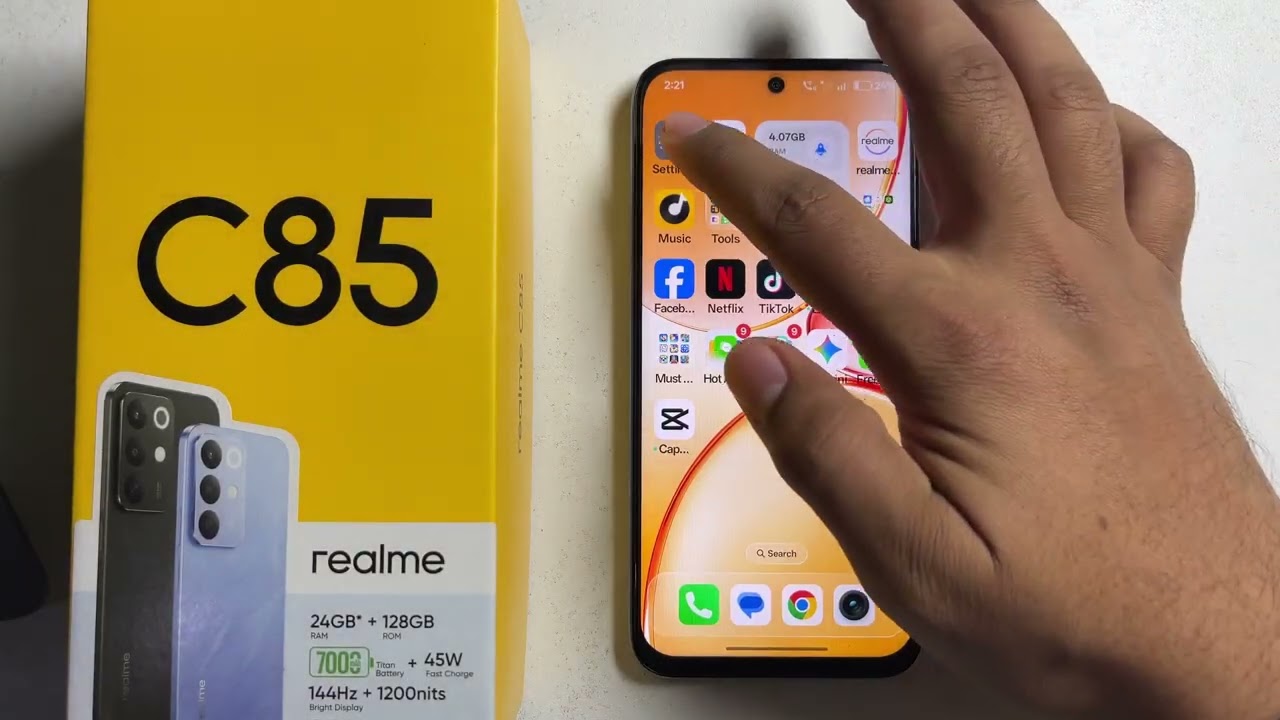 Realme C85/C85 Pro: Customise Accessibility button