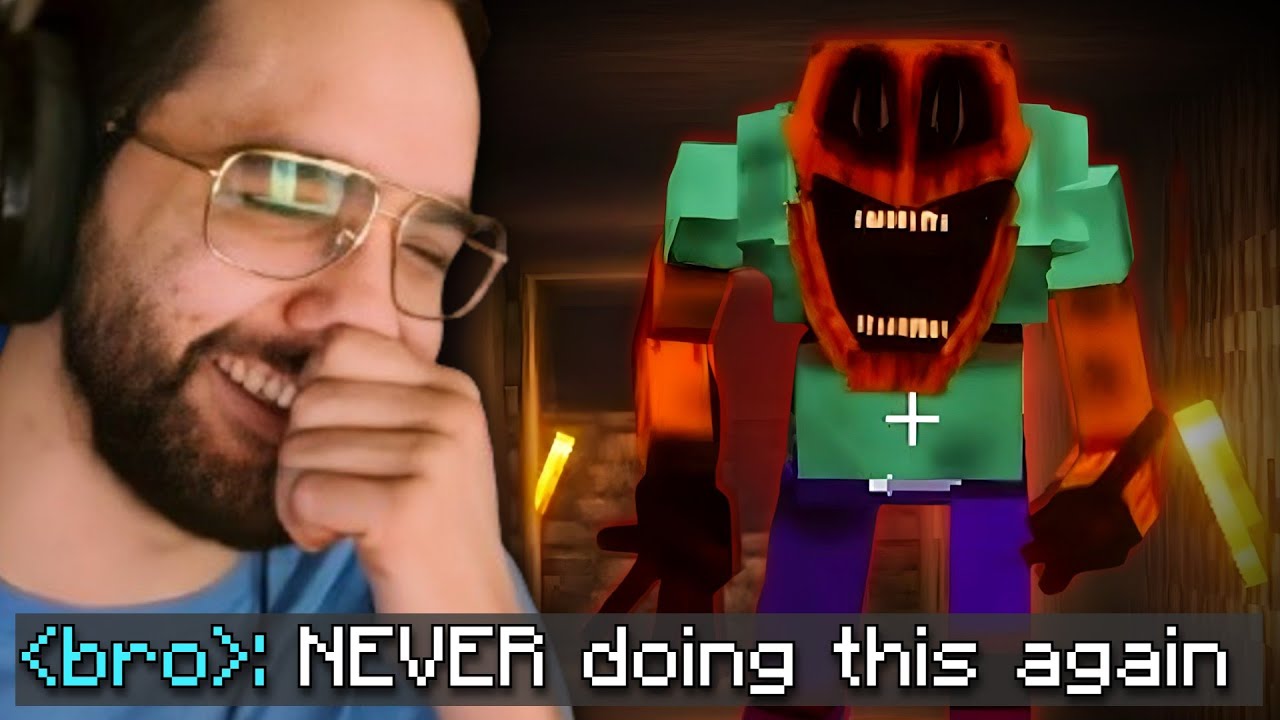 Forcing bro to play the SCARIEST Minecraft mods 💀