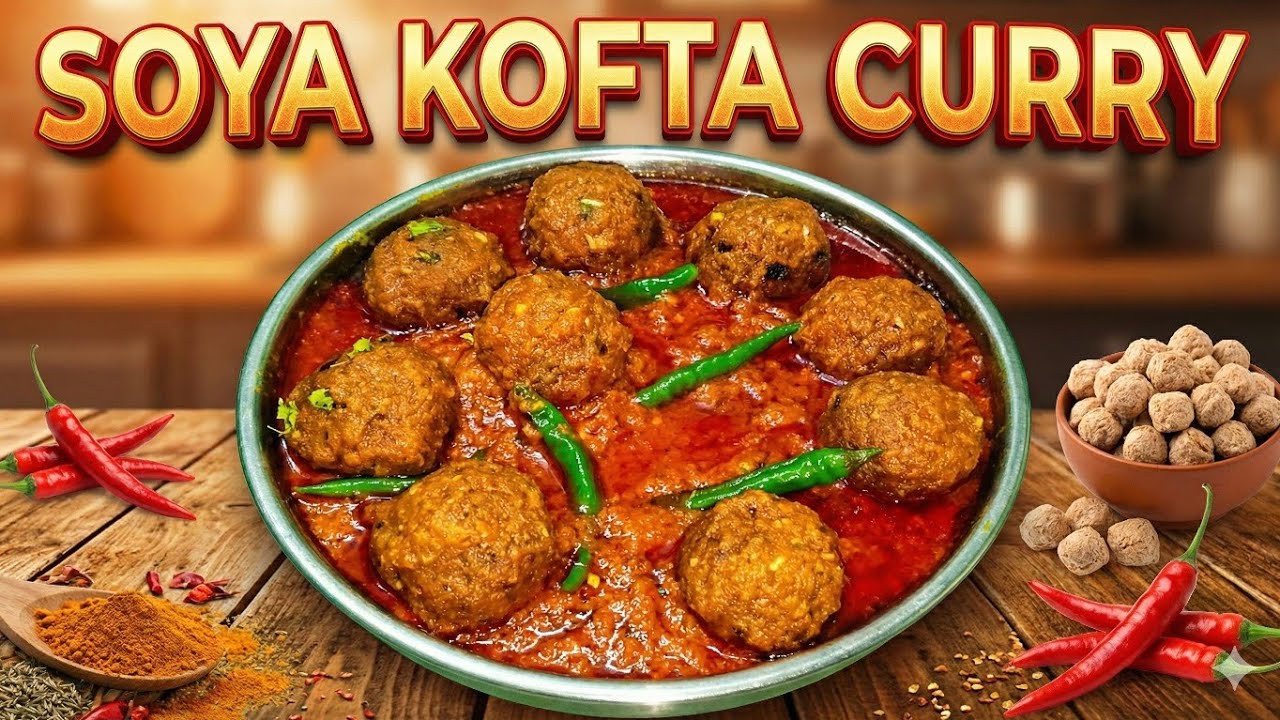 Soya Kofta Curry | Soyabean Curry Recipe | High Protein & Easy Soya Chunks Kofta Recipe 