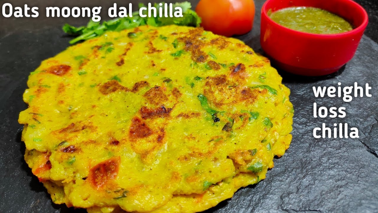 Oats and moong dal chilla recipe | Weight loss recipe | Oats Pancakes | Oats recipe|Moong dal recipe
