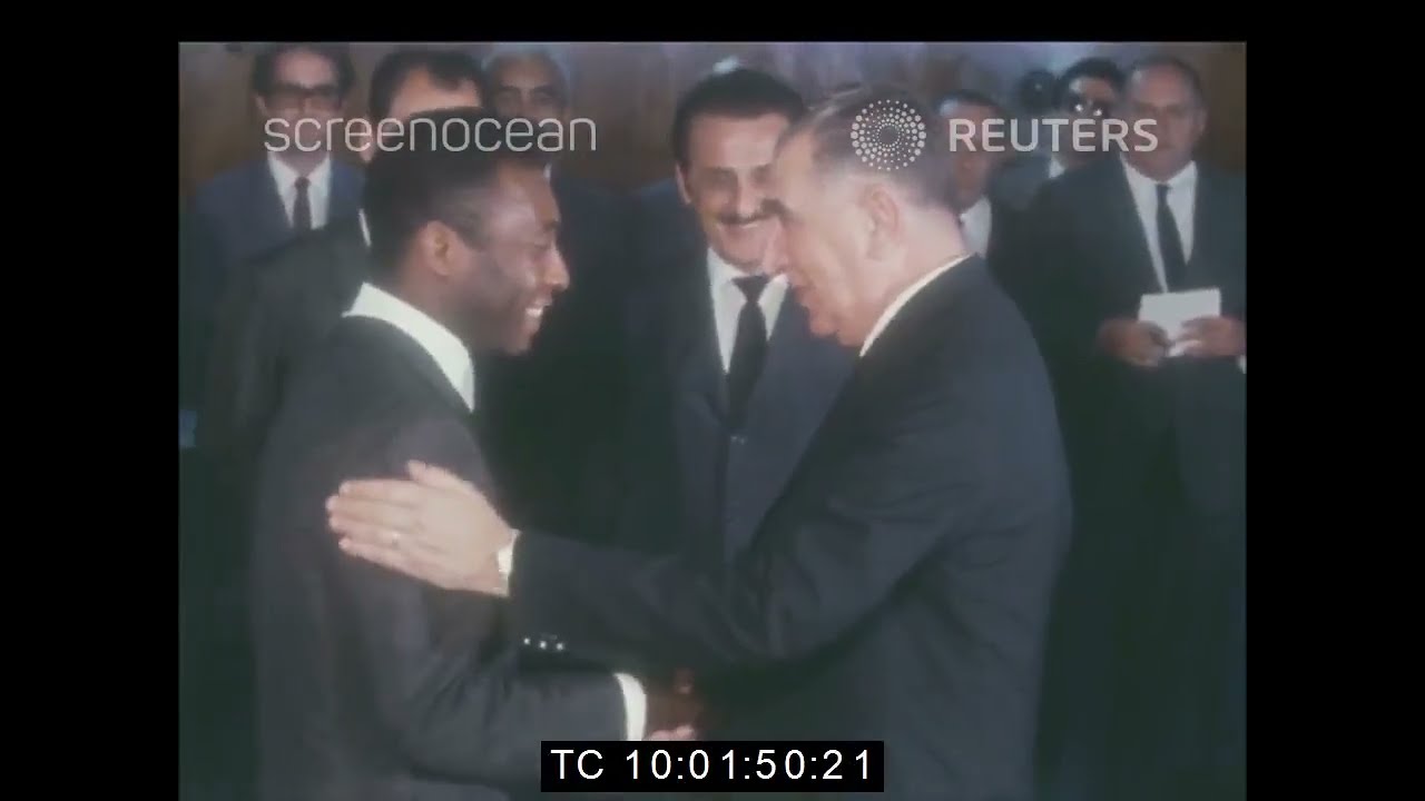 Pele  Meets General Emilio Medici | Military Dictator Of Brazil | Brasilia | November 1969