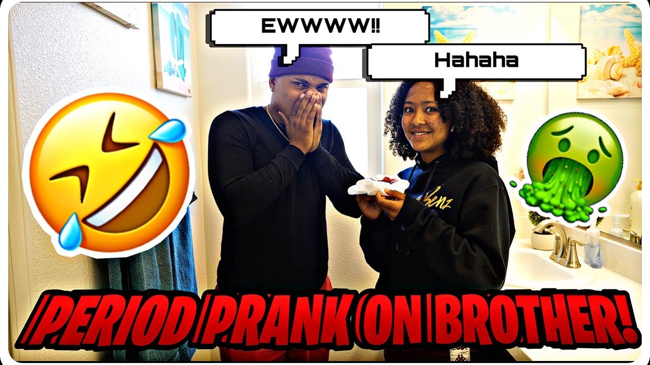 PERIOD PRANK ON MY OLDER BROTHER!! *FUNNY REACTION*