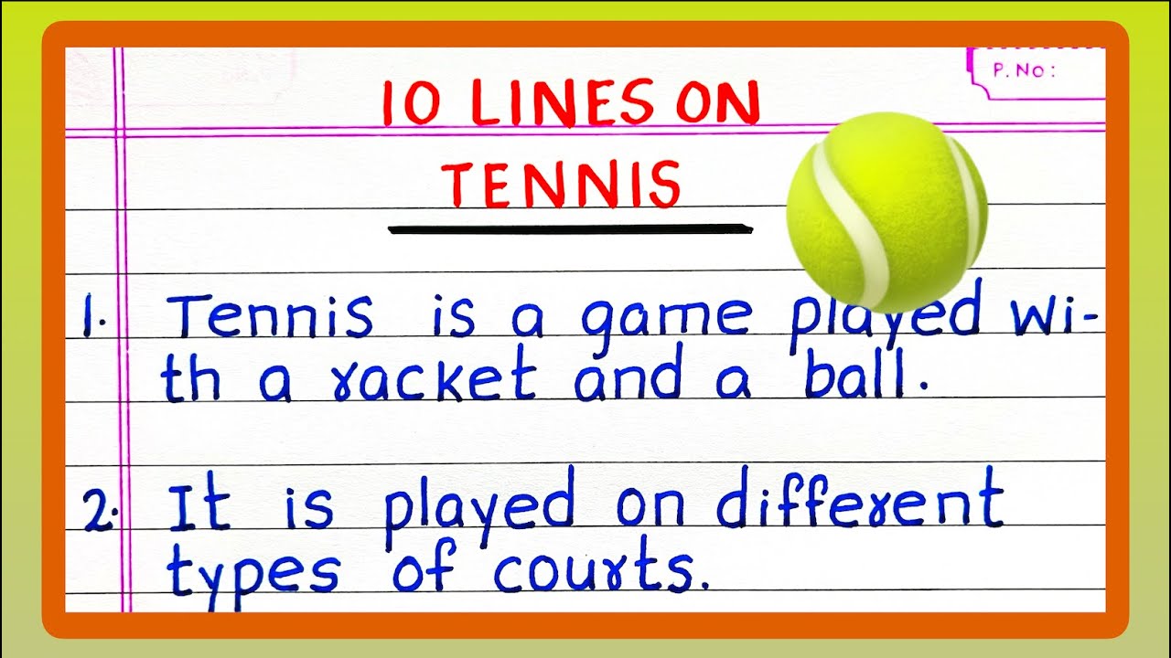 Few Lines on TENNIS | 10 Lines on TENNIS GAME