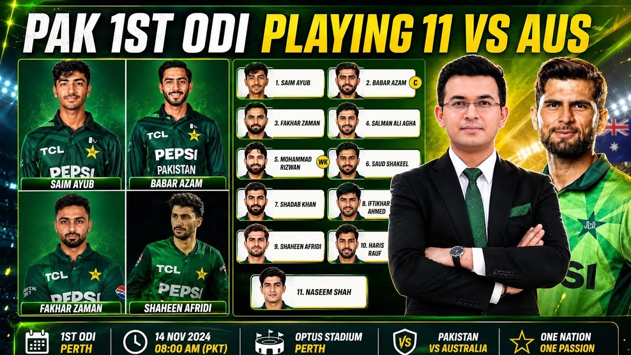 Pak Playing 11 | Pakistan Team Playing 11 for 1st ODI Against Australia | Pak vs Aus 1st ODI Match