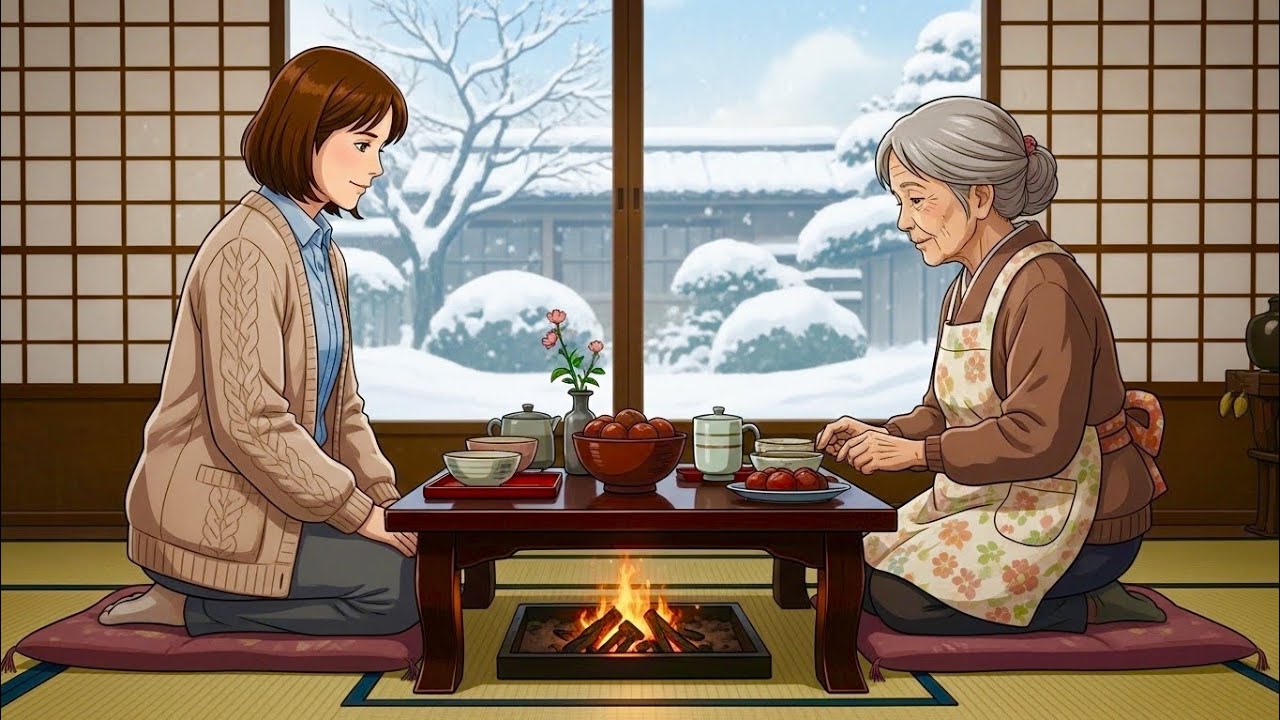 First Snow Morning | Making Oshiruko with Grandma in Her Kitchen - Ghibli ASMR
