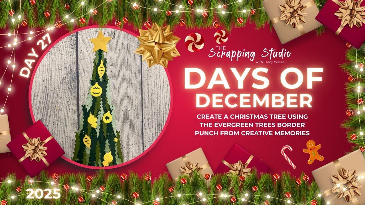 Дни декабря, день 27 | Мастер-класс по созданию многослойного скрапбука с рождественской елкой с ...