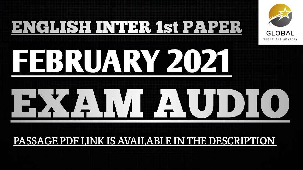 FEB 2021 SHORTHAND EXAM AUDIO ENGLISH INTER 1st PAPER | DOTE EXAM AUDIO