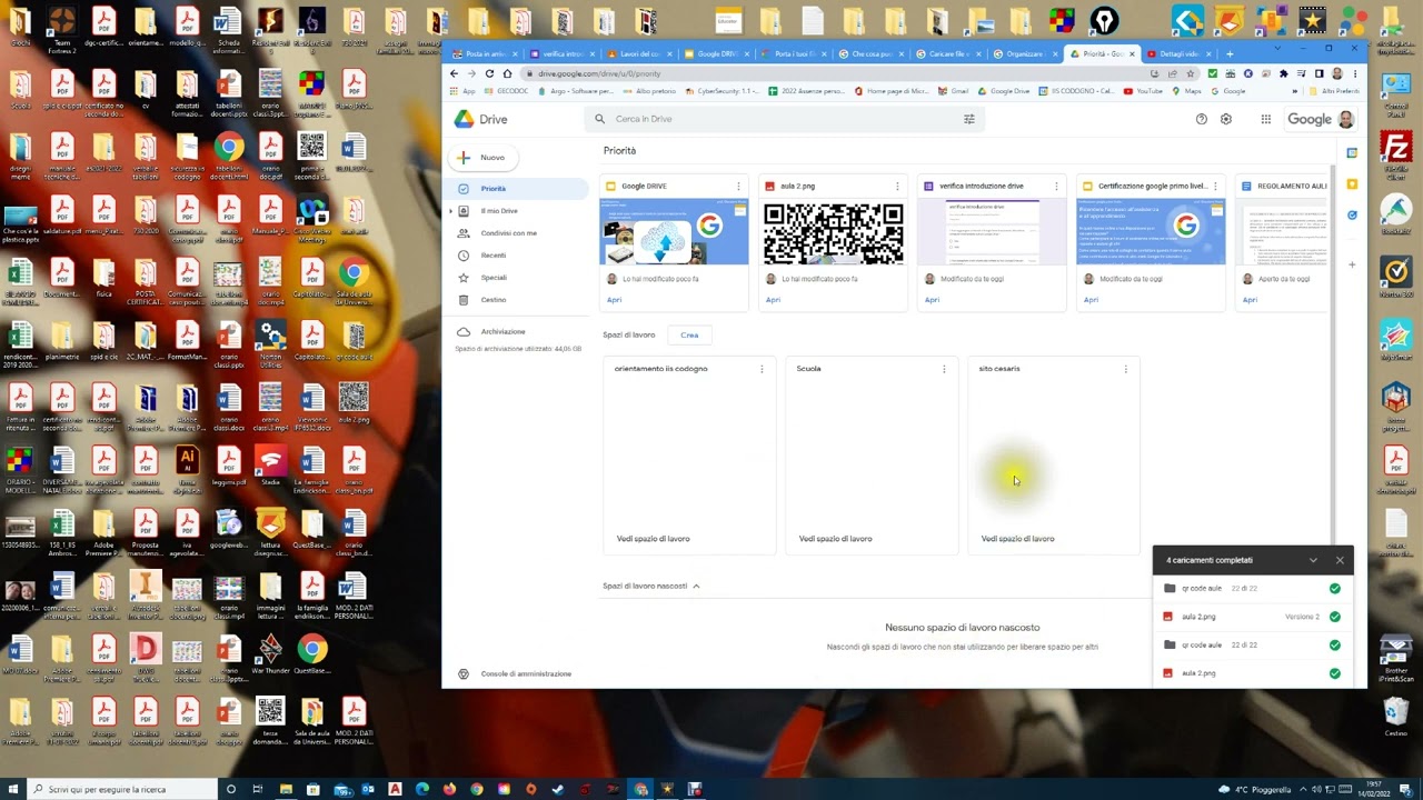 trascinamento file e cartelle su drive