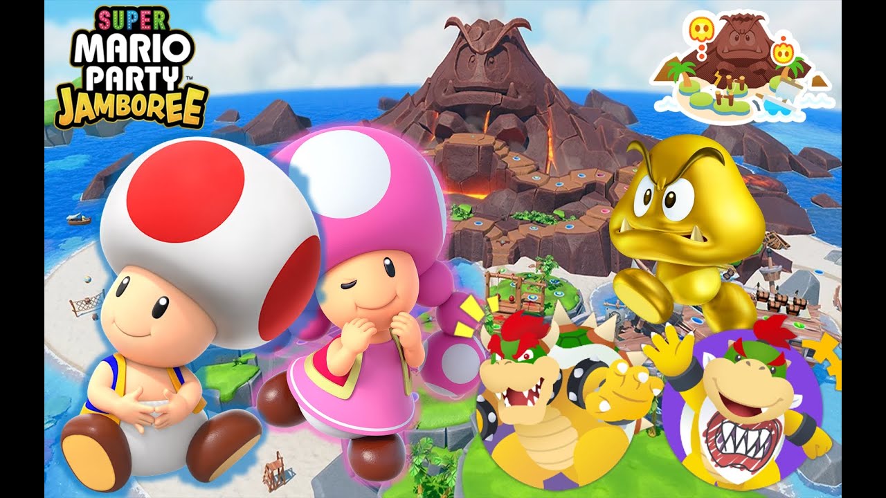 Super Mario Party Jamboree - Toad & Toadette vs Bowser & Bowser Jr - Goomba Lagoon