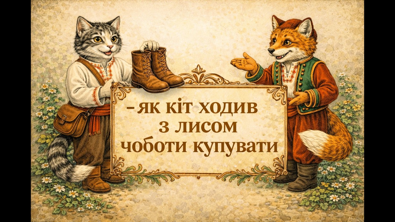 Як кіт ходив з лисом чоботи купувати #українськанароднаказка#історія#розповідь#казка#українською