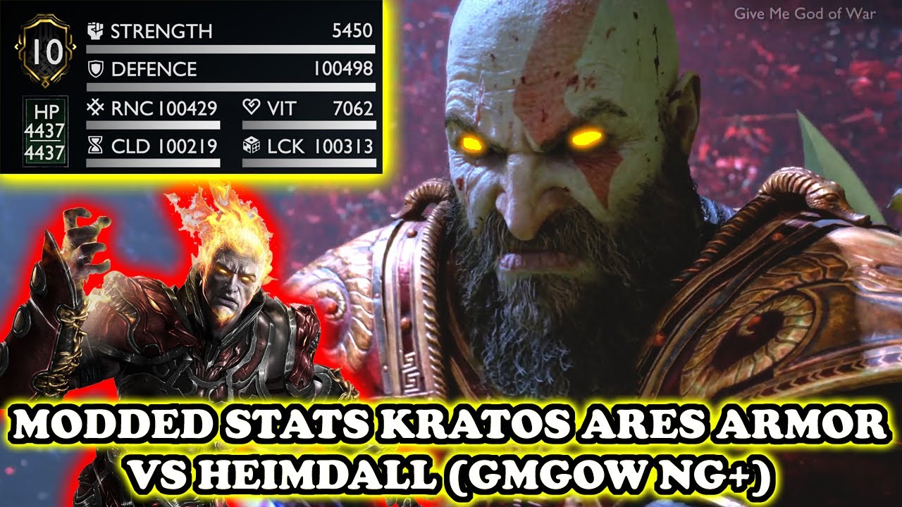 Kratos ARES ARMOR VS Heimdall (GOD MODE & INFINITE MAGIC MOD BUILD) [OG OST] God Of War Ragnarok PS5