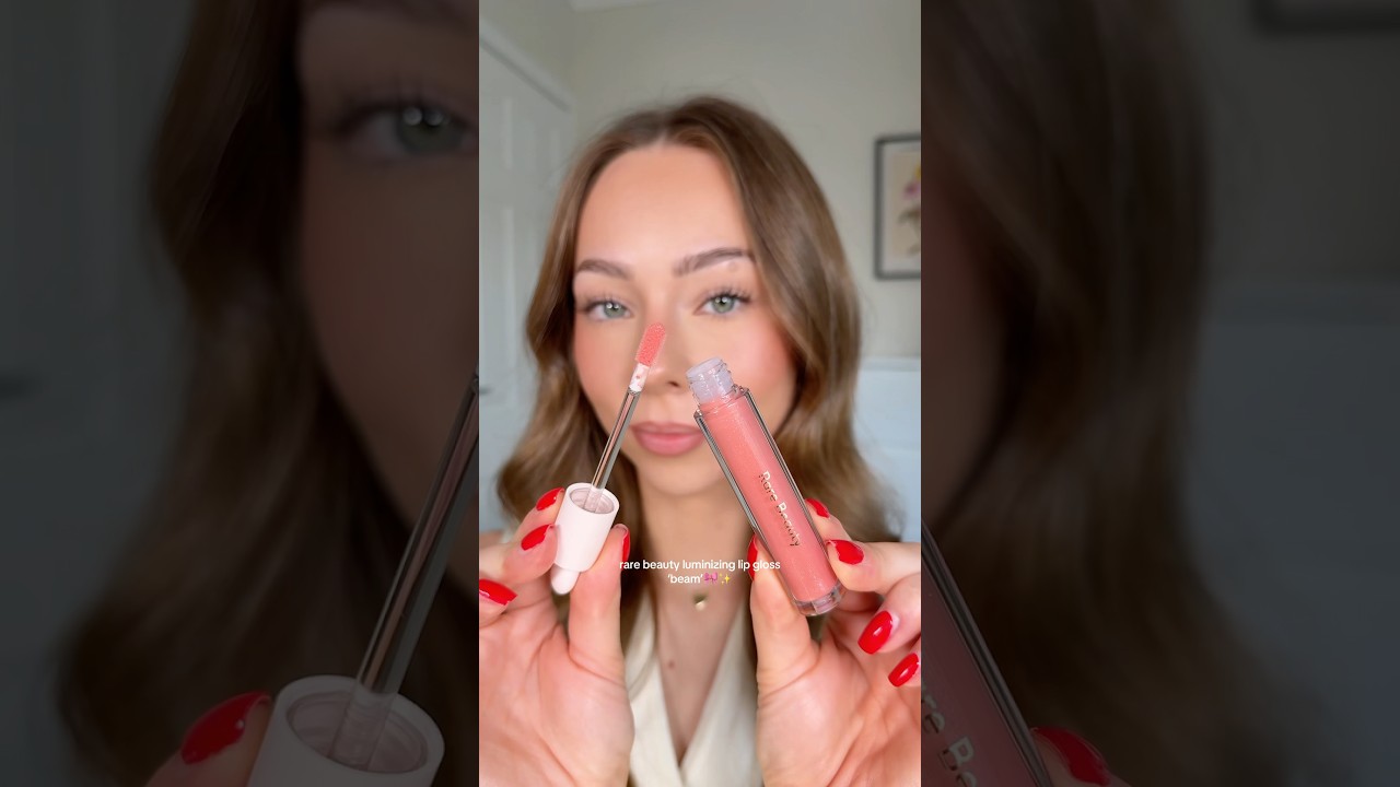 NEW Rare Beauty Positive Light Luminizing Gloss in &lsquo;Beam&rsquo;🎀✨ #rarebeauty