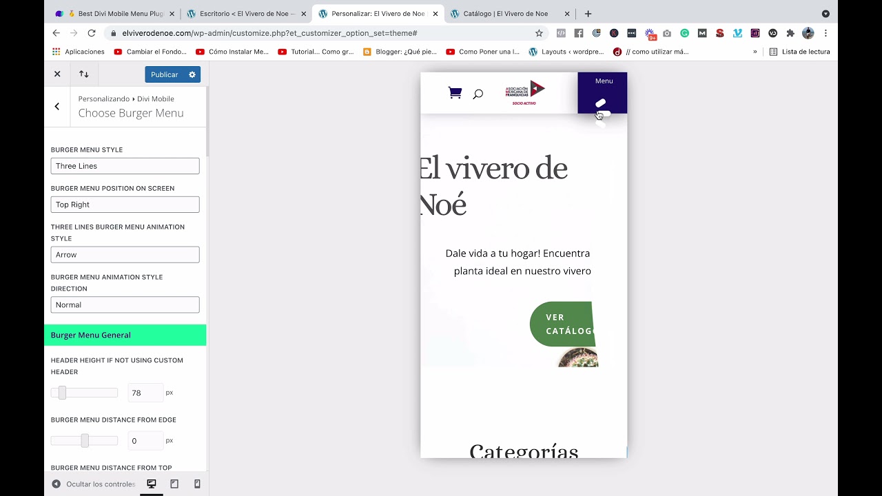 Cómo personalizar el icono de hamburguesa en Divi Mobile