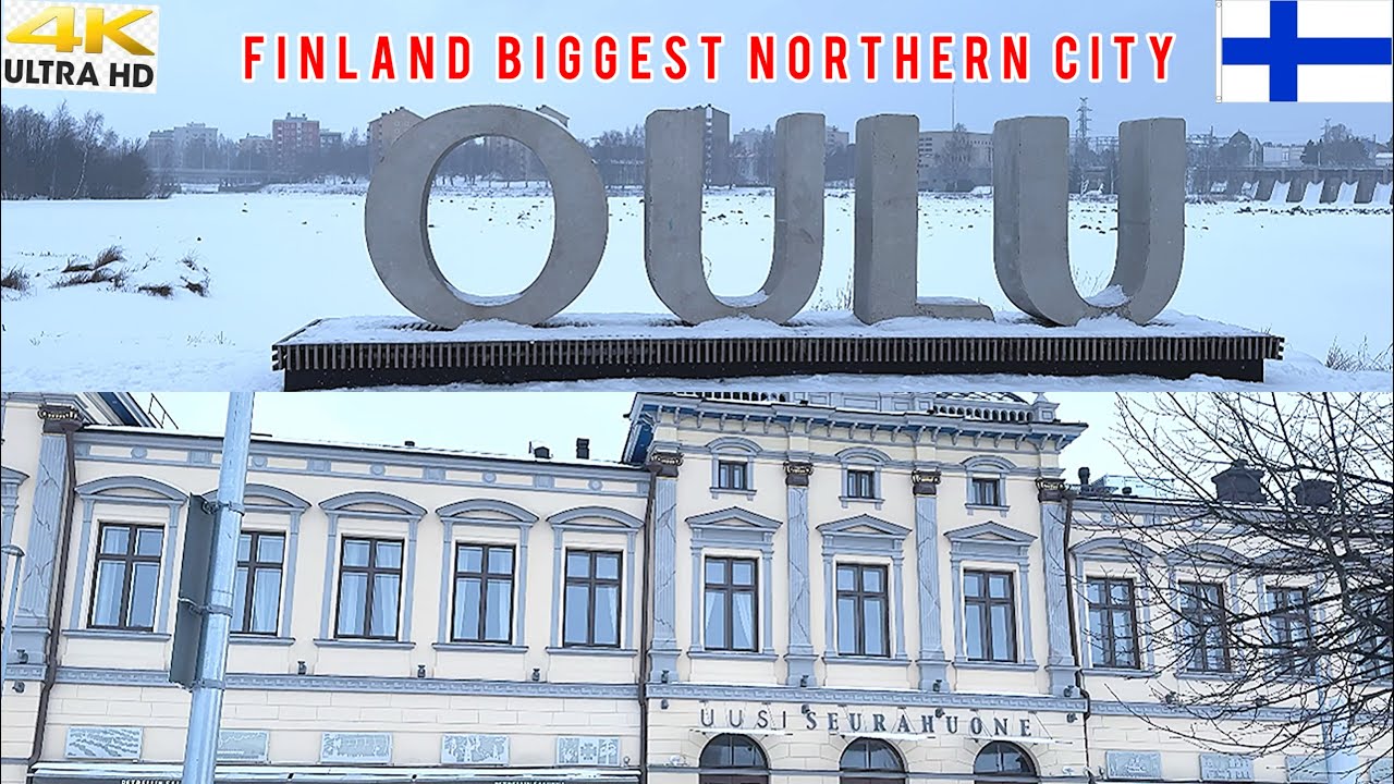 OULU 2025 WINTER WALKING TOUR IN THE SNOW - OULU SIGN TO CITY CENTER | FINLAND 🇫🇮