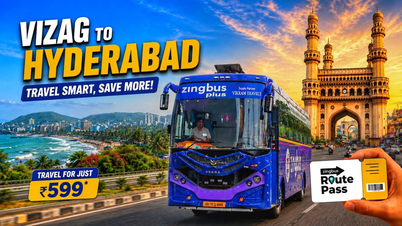 Vizag to Hyderabad AC Sleeper Bus Journey | Zingbus Plus Review & Route Pass Feature Explained