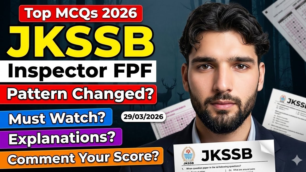 Jkssb FPF INSPECTOR Practice Test | Can You Score Full Marks | Comment Your Score 
