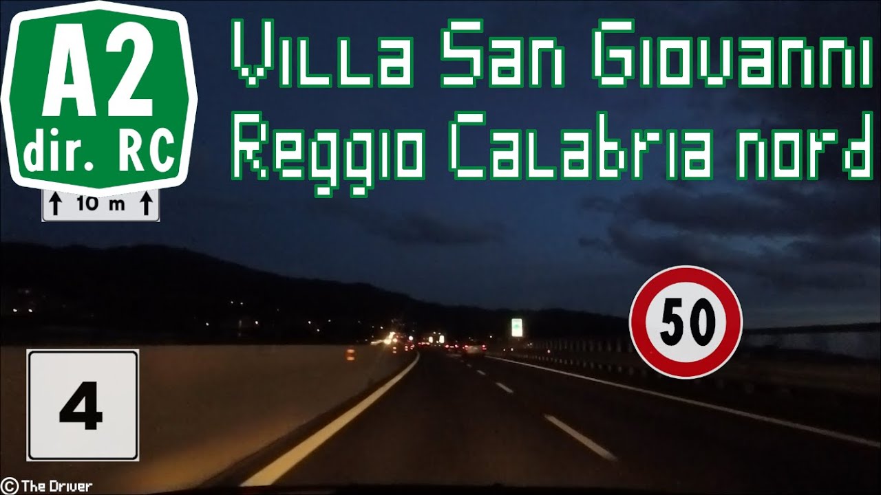 I - Autostrada A2dir RC - Tratto Villa San Giovanni-Reggio Calabria nord