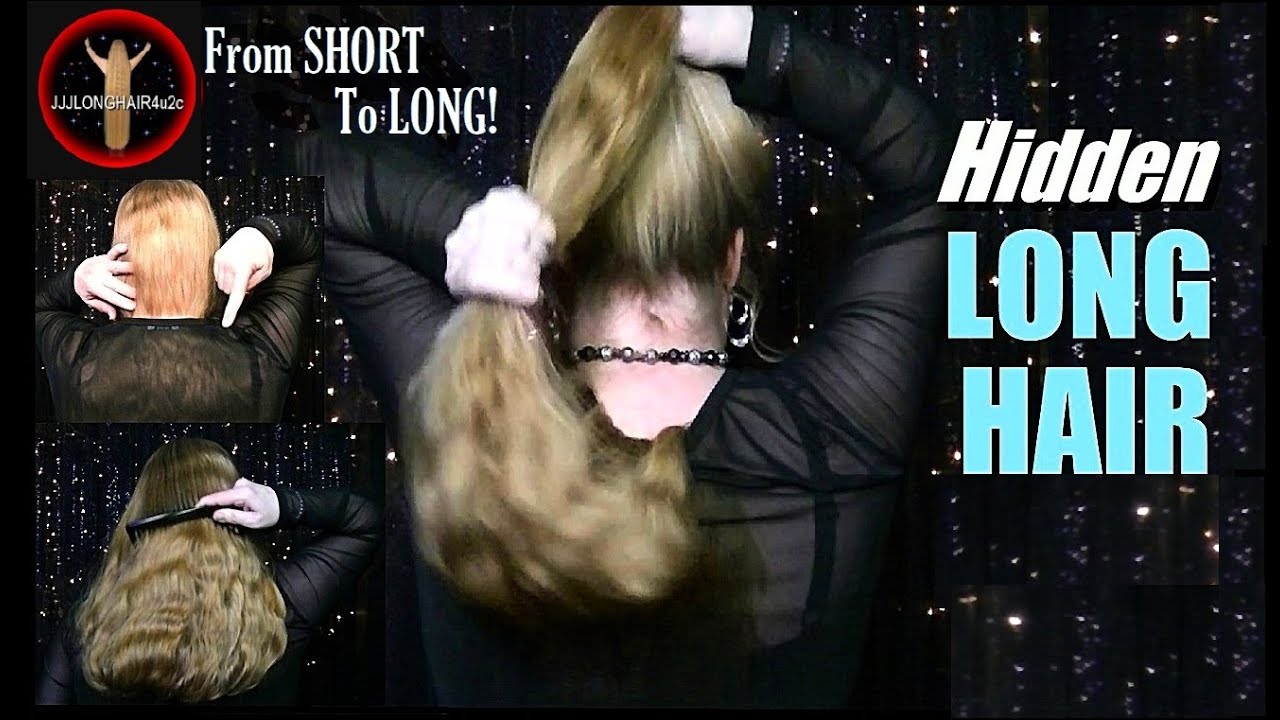JJJs Hidden Long Wavy Hair 2025🎬 pulling out of shirt- from short to Long to Longest!🤩 